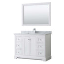Avery 48 Inch Single Bathroom Vanity in White - Polished Chrome Trim - 23