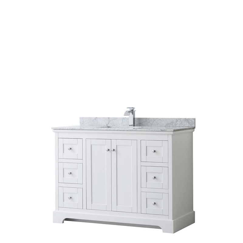 Avery 48 Inch Single Bathroom Vanity in White - Polished Chrome Trim - 20