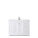 Avery 48 Inch Single Bathroom Vanity in White - Polished Chrome Trim - 28