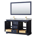 Avery 60 Inch Double Bathroom Vanity in Dark Blue - 24