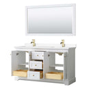 Avery 60 Inch Double Bathroom Vanity in White - Brushed Gold Trim - 29