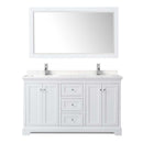 Avery 60 Inch Double Bathroom Vanity in White - Polished Chrome Trim - 9