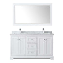 Avery 60 Inch Double Bathroom Vanity in White - Polished Chrome Trim - 25