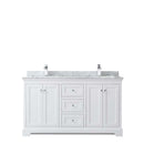 Avery 60 Inch Double Bathroom Vanity in White - Polished Chrome Trim - 22