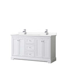 Avery 60 Inch Double Bathroom Vanity in White - Polished Chrome Trim - 27