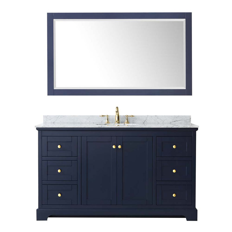 Avery 60 Inch Single Bathroom Vanity in Dark Blue - 18