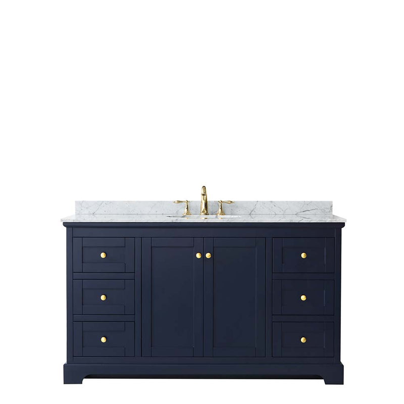 Avery 60 Inch Single Bathroom Vanity in Dark Blue - 15
