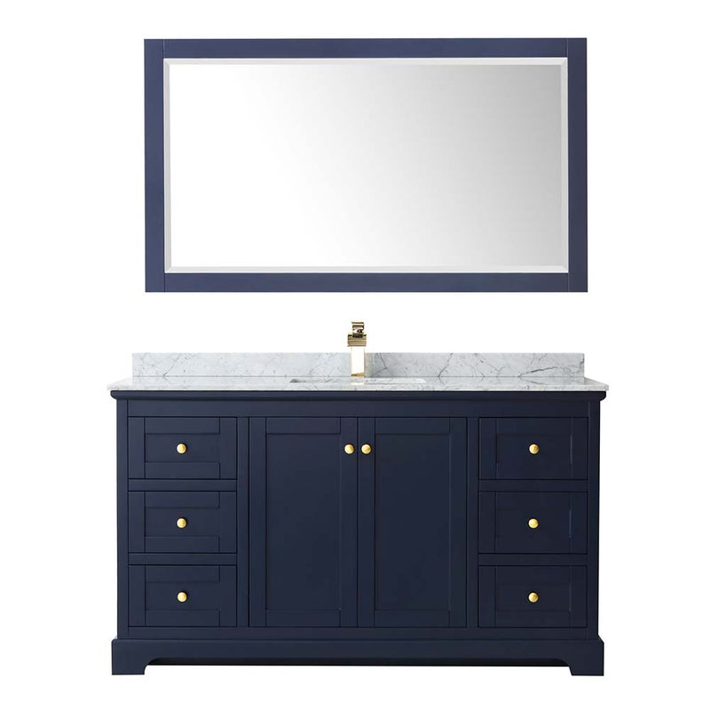 Avery 60 Inch Single Bathroom Vanity in Dark Blue - 25