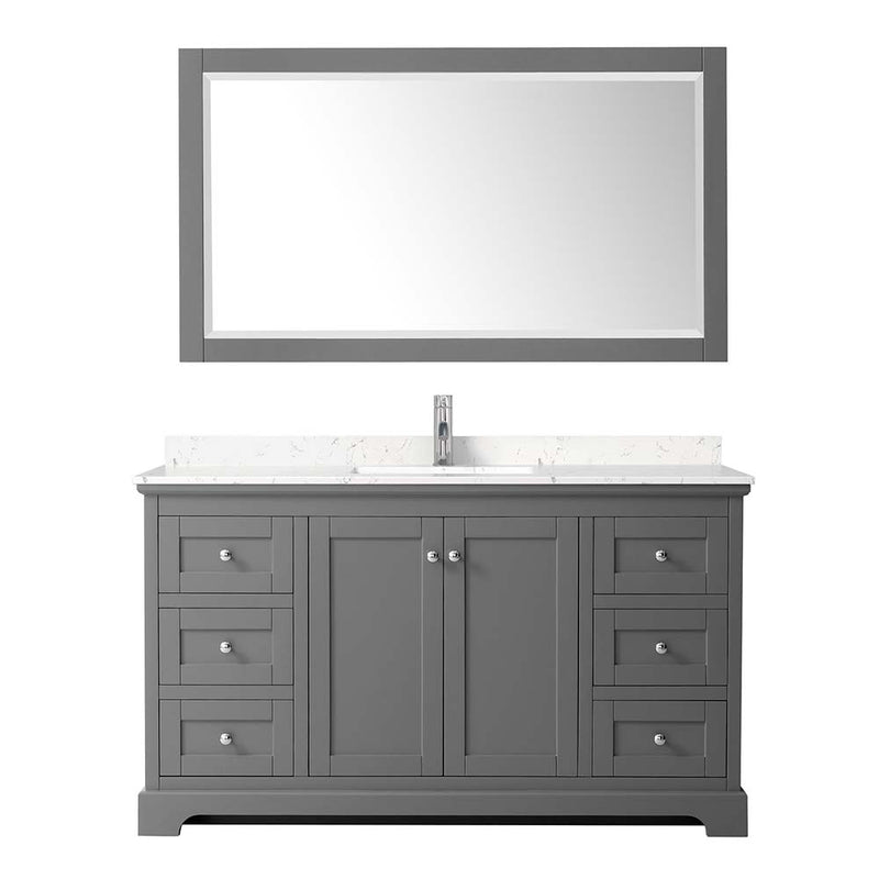 Avery 60 Inch Single Bathroom Vanity in Dark Gray - 9