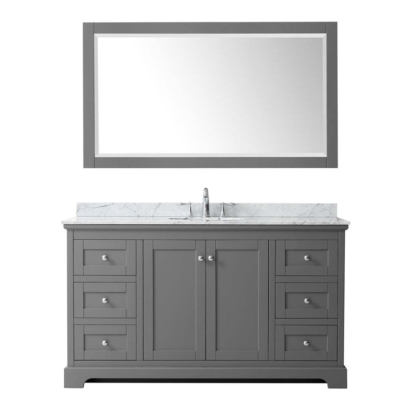Avery 60 Inch Single Bathroom Vanity in Dark Gray - 18