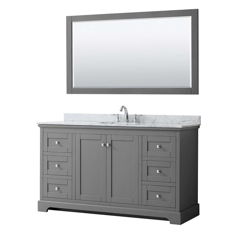 Avery 60 Inch Single Bathroom Vanity in Dark Gray - 16