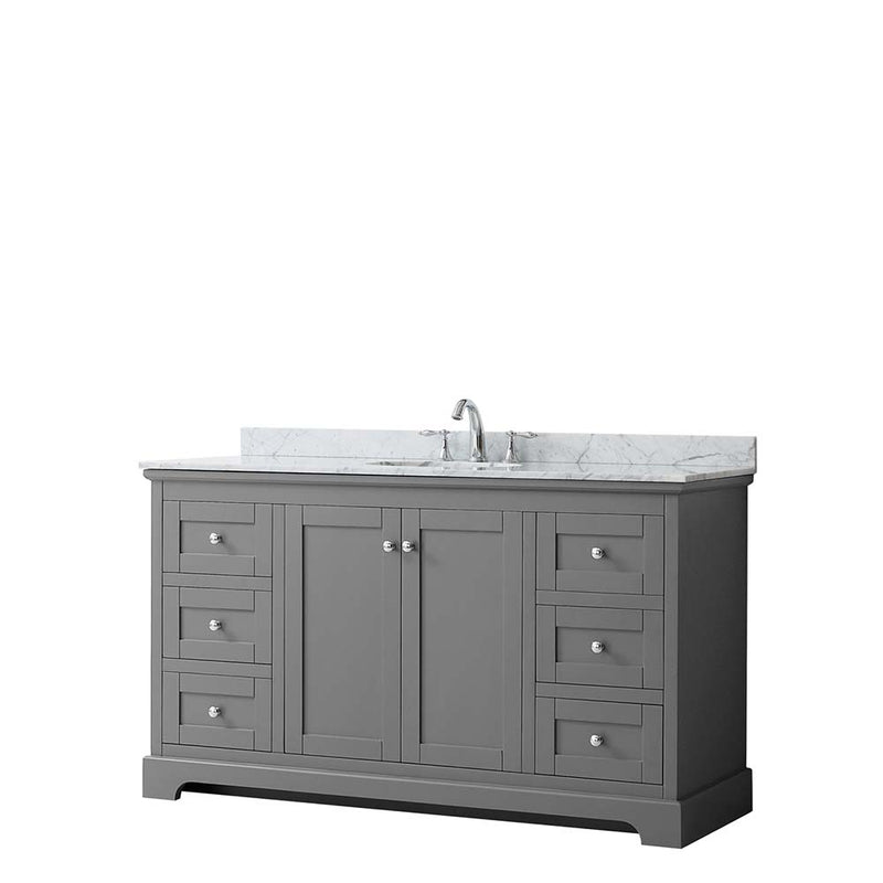 Avery 60 Inch Single Bathroom Vanity in Dark Gray - 13