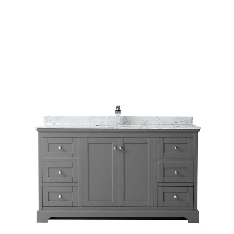Avery 60 Inch Single Bathroom Vanity in Dark Gray - 22