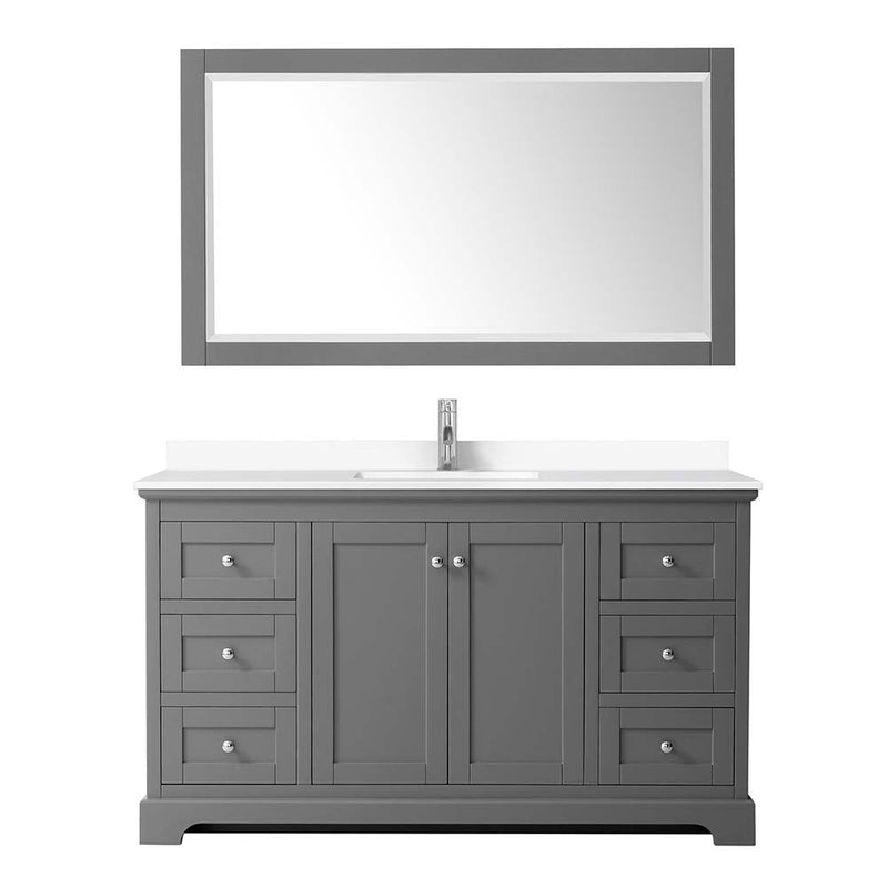 Avery 60 Inch Single Bathroom Vanity in Dark Gray - 32
