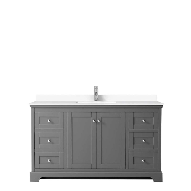 Avery 60 Inch Single Bathroom Vanity in Dark Gray - 28