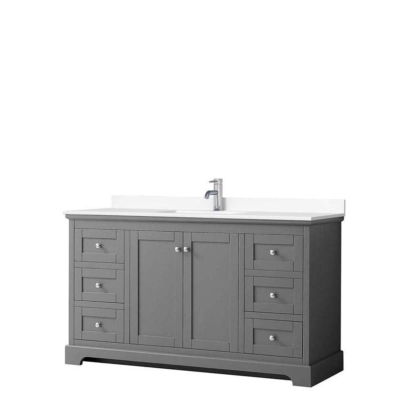 Avery 60 Inch Single Bathroom Vanity in Dark Gray - 27