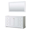 Avery 60 Inch Single Bathroom Vanity in White - Brushed Gold Trim - 2