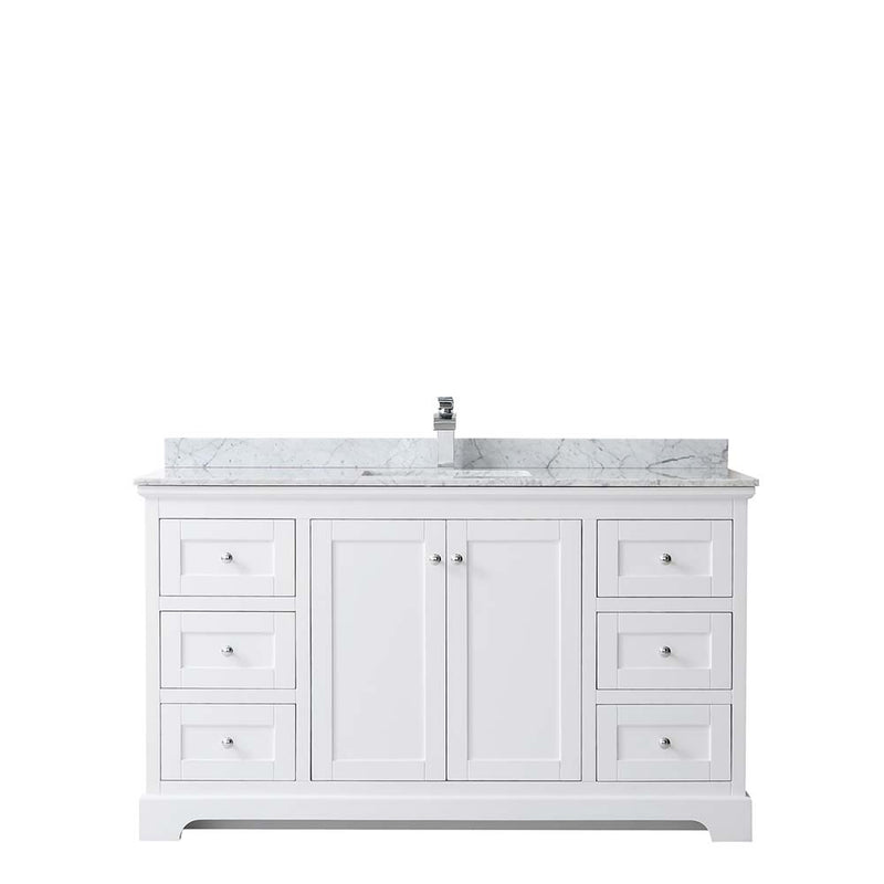 Avery 60 Inch Single Bathroom Vanity in White - Polished Chrome Trim - 22
