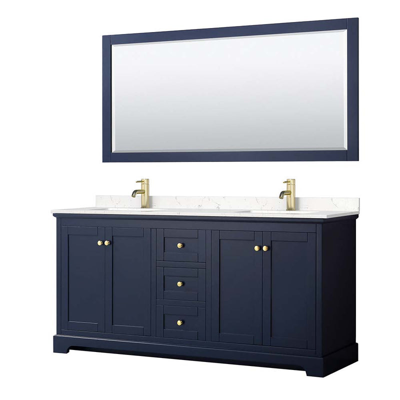 Avery 72 Inch Double Bathroom Vanity in Dark Blue - 17