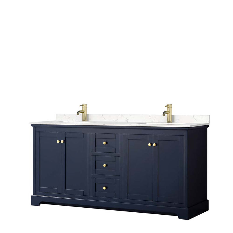 Avery 72 Inch Double Bathroom Vanity in Dark Blue - 13