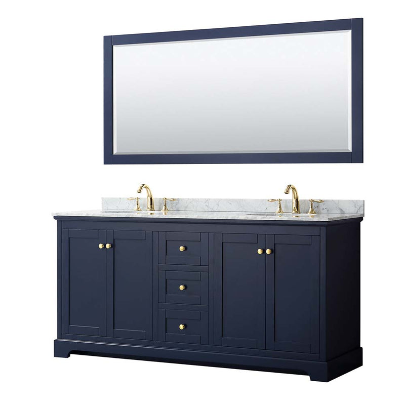 Avery 72 Inch Double Bathroom Vanity in Dark Blue - 25