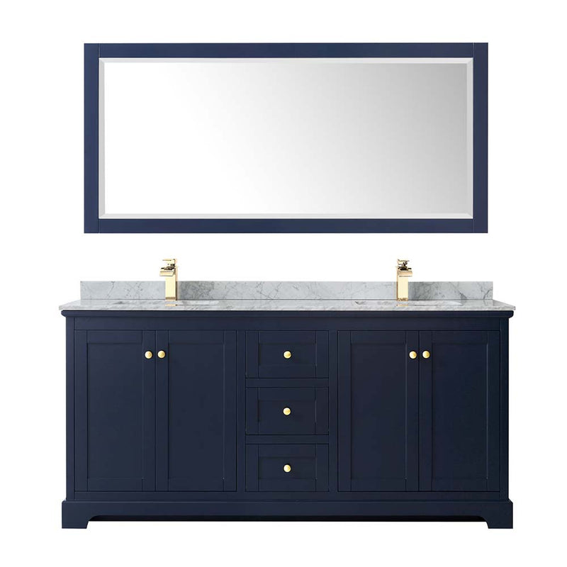 Avery 72 Inch Double Bathroom Vanity in Dark Blue - 34