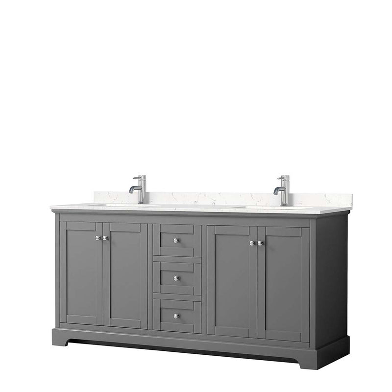 Avery 72 Inch Double Bathroom Vanity in Dark Gray - 13