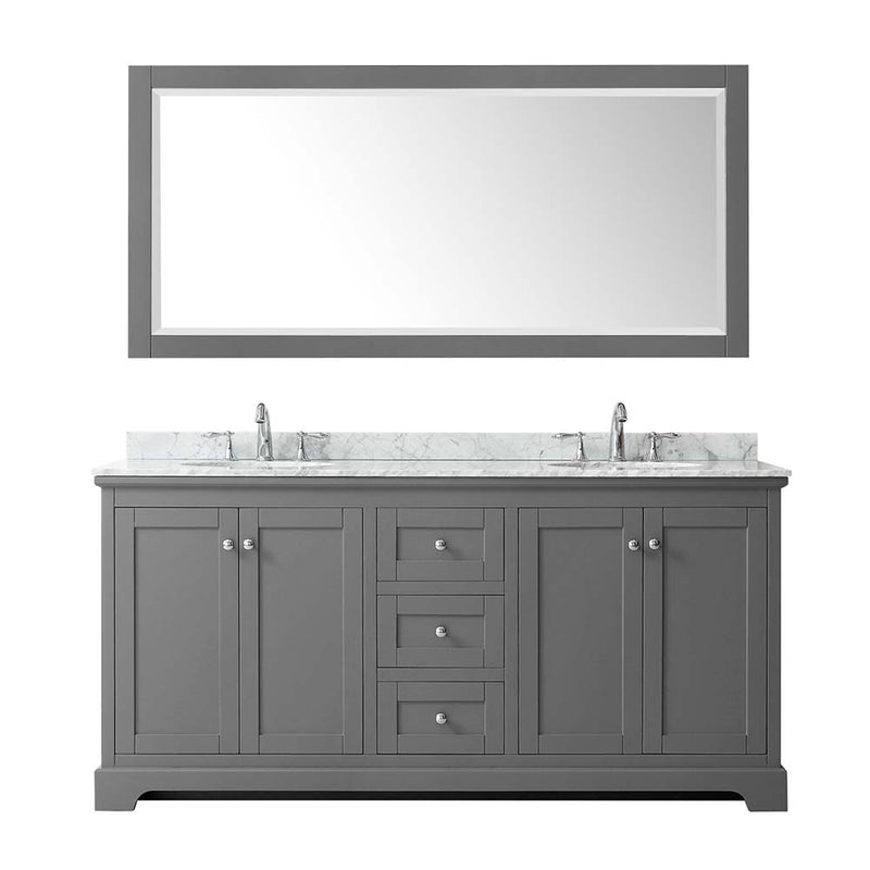 Avery 72 Inch Double Bathroom Vanity in Dark Gray - 27