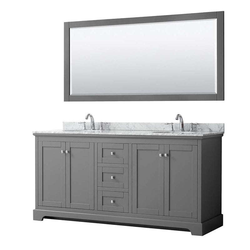 Avery 72 Inch Double Bathroom Vanity in Dark Gray - 25