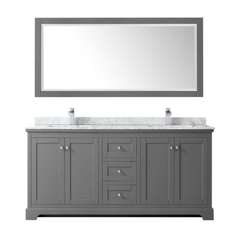 Avery 72 Inch Double Bathroom Vanity in Dark Gray - 34