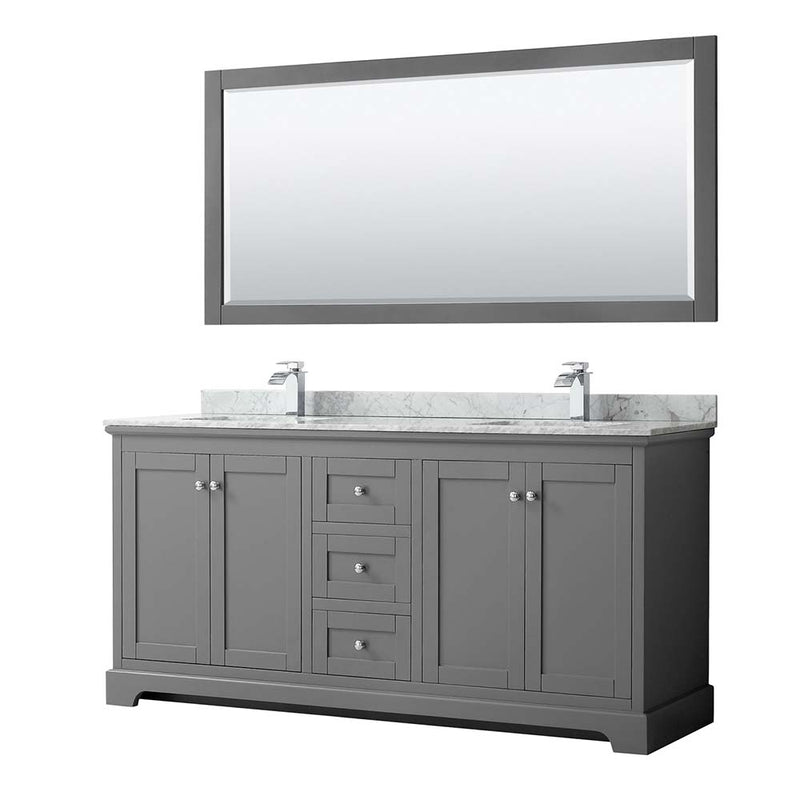 Avery 72 Inch Double Bathroom Vanity in Dark Gray - 32
