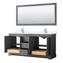 Avery 72 Inch Double Bathroom Vanity in Dark Gray - 42