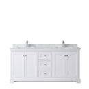 Avery 72 Inch Double Bathroom Vanity in White - Polished Chrome Trim - 31
