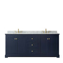 Avery 80 Inch Double Bathroom Vanity in Dark Blue - 24