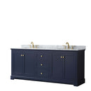 Avery 80 Inch Double Bathroom Vanity in Dark Blue - 22