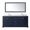 Avery 80 Inch Double Bathroom Vanity in Dark Blue - 34