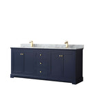 Avery 80 Inch Double Bathroom Vanity in Dark Blue - 29