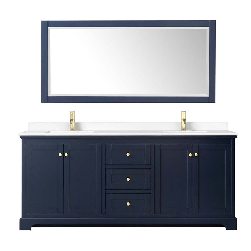 Avery 80 Inch Double Bathroom Vanity in Dark Blue - 41