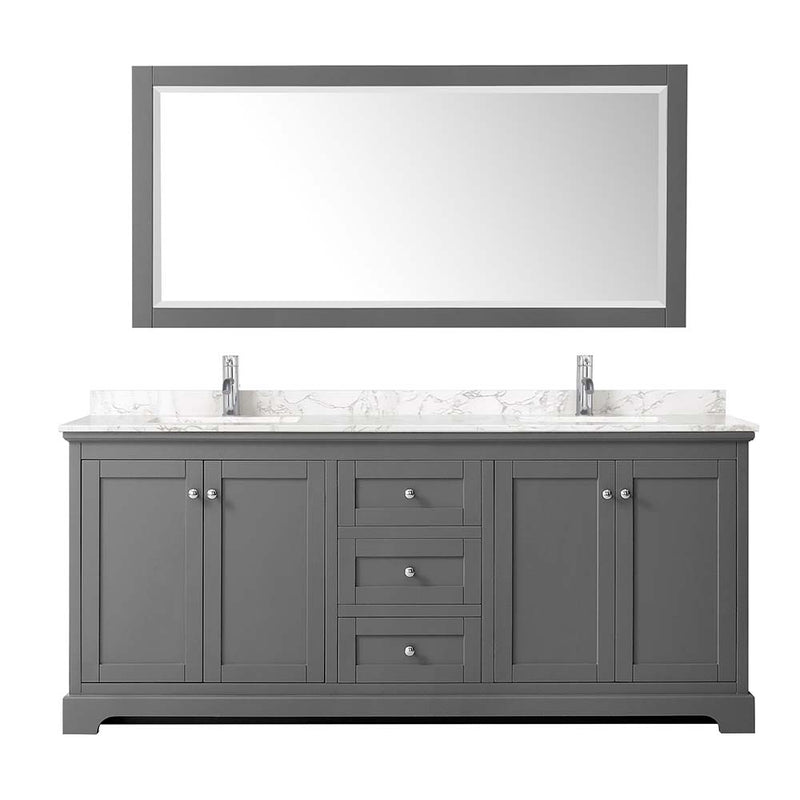 Avery 80 Inch Double Bathroom Vanity in Dark Gray - 9