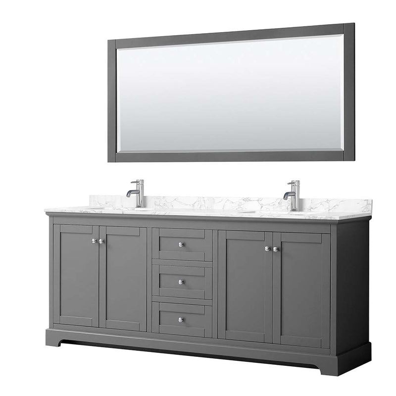 Avery 80 Inch Double Bathroom Vanity in Dark Gray - 8
