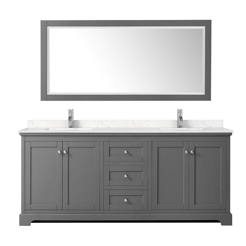 Avery 80 Inch Double Bathroom Vanity in Dark Gray - 18