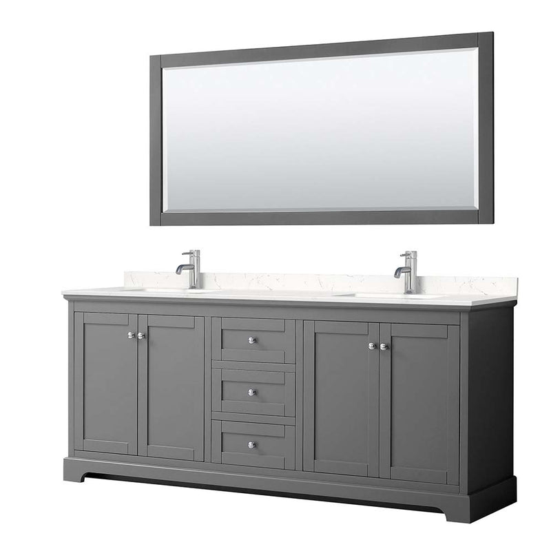 Avery 80 Inch Double Bathroom Vanity in Dark Gray - 17