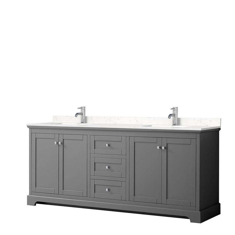 Avery 80 Inch Double Bathroom Vanity in Dark Gray - 13
