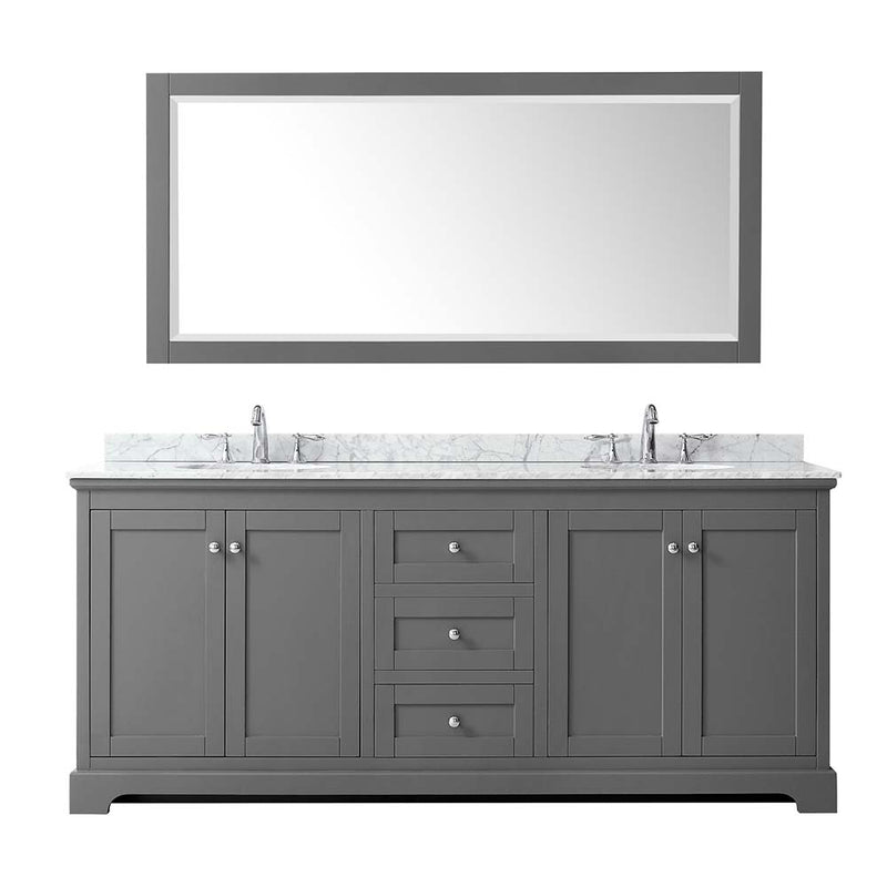 Avery 80 Inch Double Bathroom Vanity in Dark Gray - 27