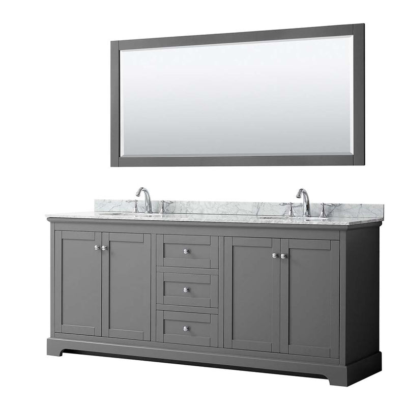 Avery 80 Inch Double Bathroom Vanity in Dark Gray - 25