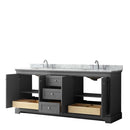 Avery 80 Inch Double Bathroom Vanity in Dark Gray - 23