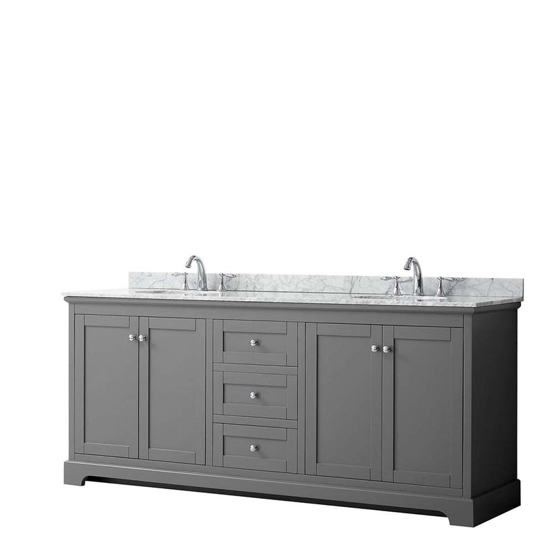 Avery 80 Inch Double Bathroom Vanity in Dark Gray - 22