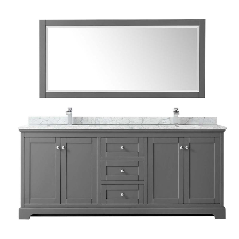 Avery 80 Inch Double Bathroom Vanity in Dark Gray - 34