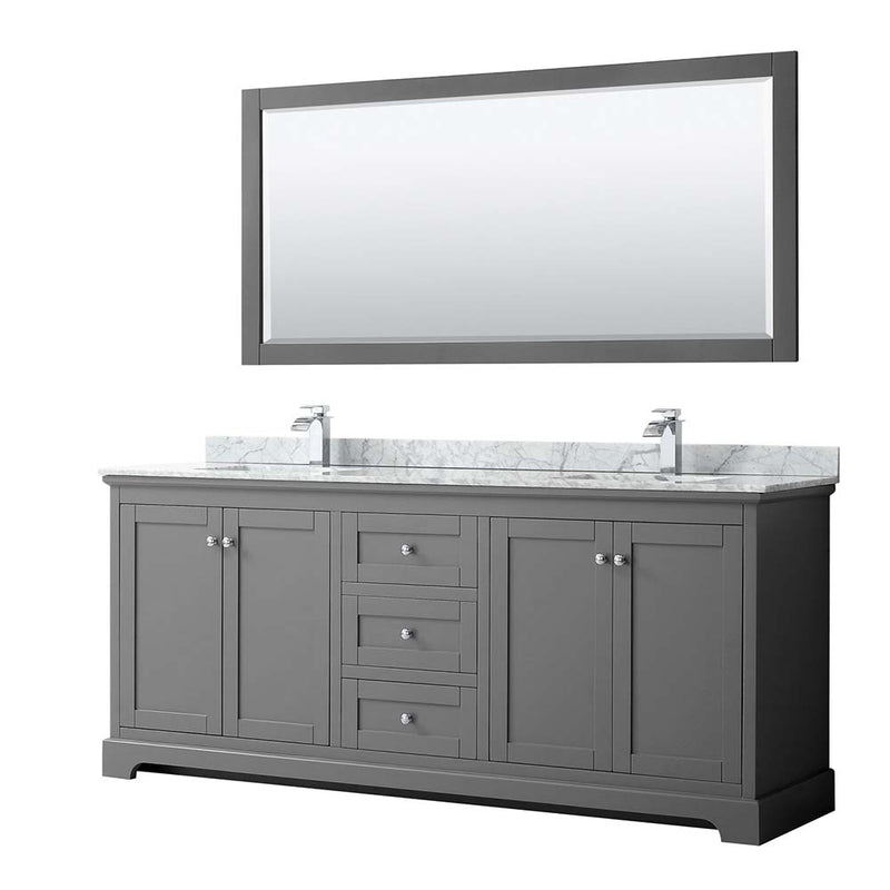 Avery 80 Inch Double Bathroom Vanity in Dark Gray - 32
