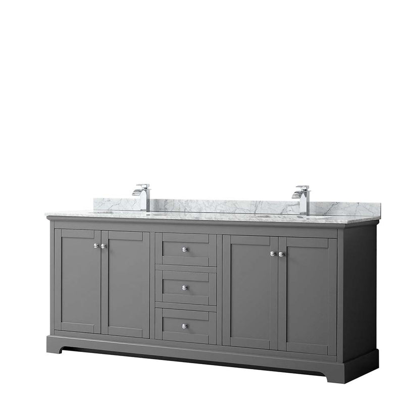 Avery 80 Inch Double Bathroom Vanity in Dark Gray - 29
